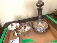 Overview of all three sterling pieces on tray