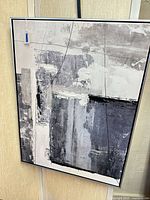 Full view of framed abstract painting