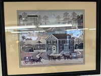 Framed Old Boston print showing full artwork, mat, and frame