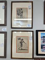 Both framed Paul Sandby prints hanging on wall