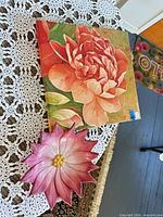 Canvas art print and ceramic dish overview