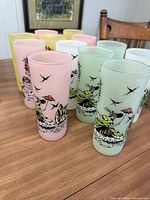 Group view of Libbey Southern Belle glasses in four colours