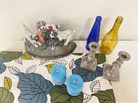 Group shot showing all items on tablecloth