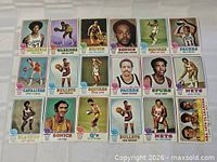 Overview of all 18 Topps basketball cards laid out