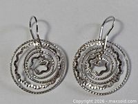 front view of both earrings showing concentric ring design