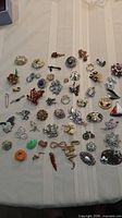 Full layout of entire assortment of brooches