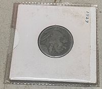 Obverse of 1927 Buffalo nickel in 2x2 holder