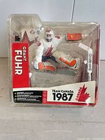 Front of sealed McFarlane Grant Fuhr Team Canada 1987 action figure package