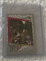 Front of Michael Jordan Catch 23 Upper Deck sticker card in sleeve