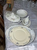 All six pieces grouped on table