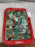 Top view showing full set of figurines on tray