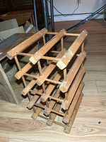Angled view of entire wooden wine rack