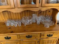 Entire assortment of crystal pieces on shelf