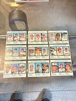 Full lot of eleven rookie subset cards on table