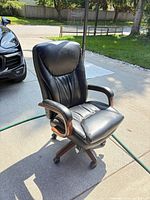 Front three-quarter view of the La-Z-Boy office chair showing overall design and features