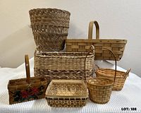 Group shot of all seven baskets showing size and shapes