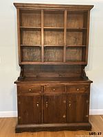Full front view showing shelves, drawers, doors, hardware