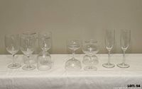 All eleven stemware pieces lined up