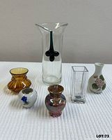 Group shot of all six miniature vases