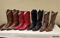 Group shot of all four boot pairs