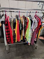 Full view of all garments on rack