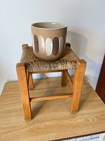 stool and planter together showing scale and materials