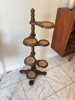 Full view of the wooden plant stand