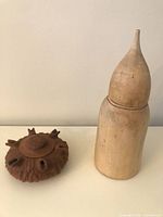 Both wooden items side by side for scale and form