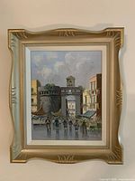 Frontal view of framed B. Ciappa oil painting