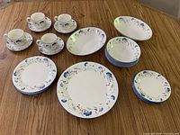 Full view of 31-piece Windermere dinnerware set on table