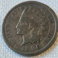 Obverse of 1896 Indian Head Cent showing date and portrait