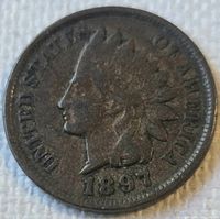 Obverse showing 1897 date and Liberty in feathered headdress