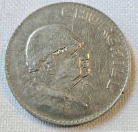 Reverse showing Sir Winston Churchill bust and CHURCHILL legend