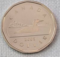 Reverse side with loon, CANADA DOLLAR legends and 2009 date