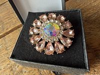 Brooch in presentation box showing overall design