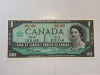 Full obverse of 1967 Centennial $1 banknote