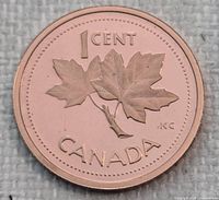 Reverse view showing maple leaf twig and denomination