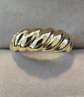 Front view of gold-plated rope twist ring
