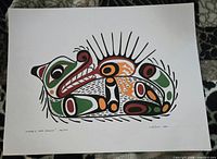 Full view of the unframed print on surface