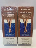 Front view of two sealed Lakerain Airbrush Leg Effect Leg Makeup boxes