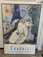 Framed Marc Chagall Montreal exhibition poster front view