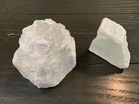 Both selenite pieces side by side