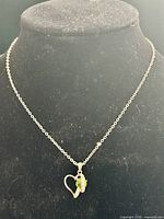 Full view of necklace on display bust showing chain length and pendant