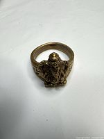 Top view showing Ganesha design on brass ring