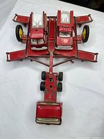 overhead view of cab, trailer, two loaders