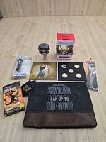 All seven Harry Potter themed items laid out on table