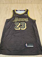 Full view of front of jersey laid flat