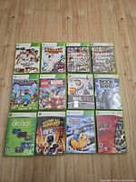All 12 Xbox 360 game cases laid out in four-by-three grid