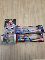 All packaged toy vehicles together