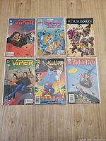 Front covers of all six comic books laid out